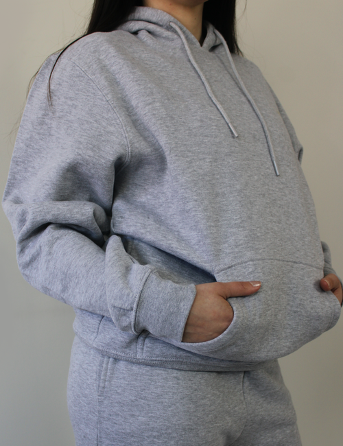 Heavyweight Unisex Pullover Hoodie - Stone Grey Heather