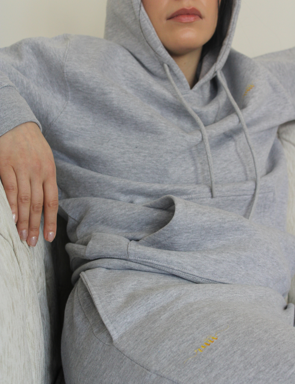 Heavyweight Unisex Pullover Hoodie - Stone Grey Heather